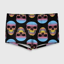 Мужские плавки Neon skull!, цвет: 3D-принт