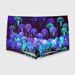 Мужские плавки Неоновые медузы, цвет: 3D-принт