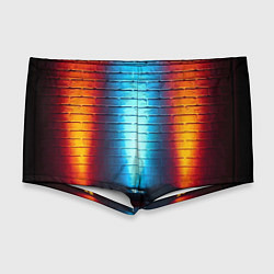 Мужские плавки Кирпичная стена Неон, цвет: 3D-принт