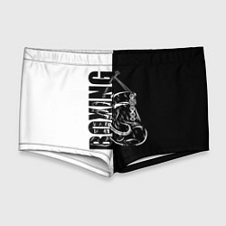 Мужские плавки Boxing чёрно-белое, цвет: 3D-принт