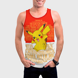 Майка-безрукавка мужская Pikachu, цвет: 3D-красный — фото 2