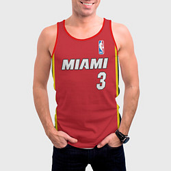 Майка-безрукавка мужская Miami Heat 3, цвет: 3D-красный — фото 2