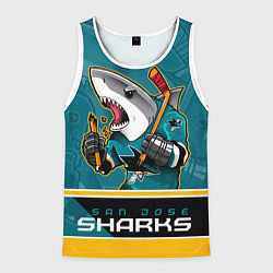 Майка-безрукавка мужская San Jose Sharks, цвет: 3D-белый