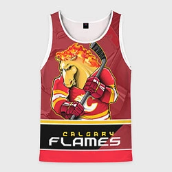 Майка-безрукавка мужская Calgary Flames, цвет: 3D-белый
