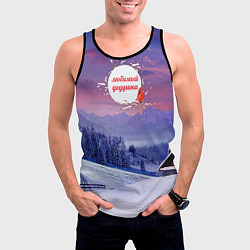 Майка-безрукавка мужская Лучшему дедушке, цвет: 3D-черный — фото 2