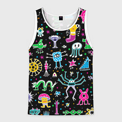 Майка-безрукавка мужская Космо вечеринка, цвет: 3D-белый