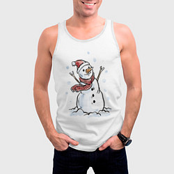 Майка-безрукавка мужская Снеговик, цвет: 3D-белый — фото 2