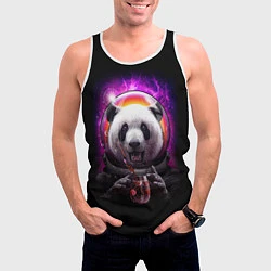 Майка-безрукавка мужская Panda Cosmonaut, цвет: 3D-белый — фото 2