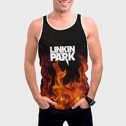 Майка-безрукавка мужская Linkin Park: Hell Flame, цвет: 3D-белый — фото 2
