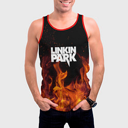 Майка-безрукавка мужская Linkin Park: Hell Flame, цвет: 3D-красный — фото 2