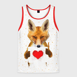 Майка-безрукавка мужская Влюбленная лиса, цвет: 3D-красный