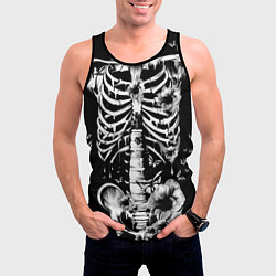 Майка-безрукавка мужская Floral Skeleton, цвет: 3D-черный — фото 2