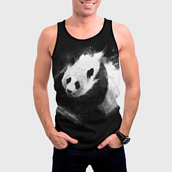 Майка-безрукавка мужская Молочная панда, цвет: 3D-черный — фото 2
