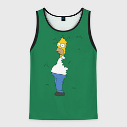 Майка-безрукавка мужская Гомер в кустах, цвет: 3D-черный