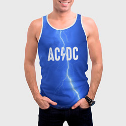 Майка-безрукавка мужская AC/DC: Lightning, цвет: 3D-белый — фото 2