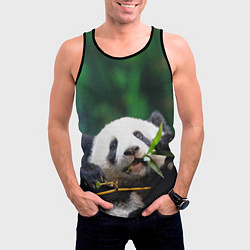 Майка-безрукавка мужская Панда на ветке, цвет: 3D-черный — фото 2