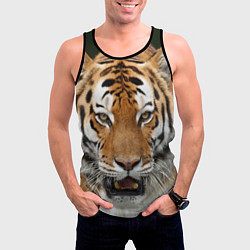 Майка-безрукавка мужская Рык тигра, цвет: 3D-черный — фото 2