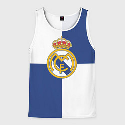 Майка-безрукавка мужская Real Madrid: Blue style, цвет: 3D-белый