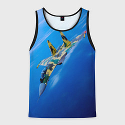Майка-безрукавка мужская Су 35, цвет: 3D-черный