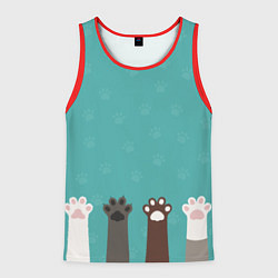 Мужская майка без рукавов Лапки котеек