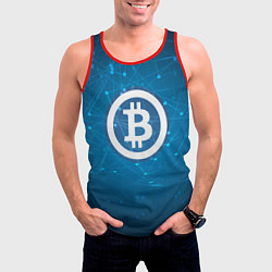 Майка-безрукавка мужская Bitcoin Blue, цвет: 3D-красный — фото 2