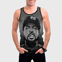 Майка-безрукавка мужская Ice Cube: Gangsta, цвет: 3D-черный — фото 2