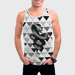 Майка-безрукавка мужская Snake Geometric, цвет: 3D-белый — фото 2