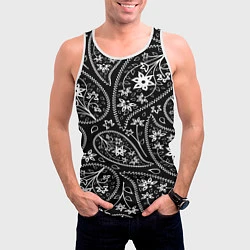 Майка-безрукавка мужская Black cucumber pattern, цвет: 3D-белый — фото 2