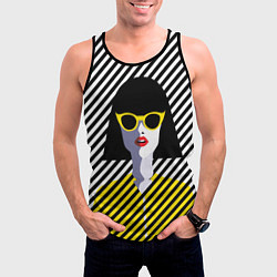 Майка-безрукавка мужская Pop art girl, цвет: 3D-черный — фото 2