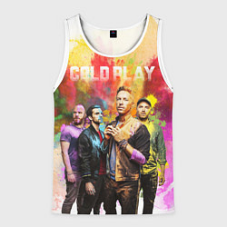 Майка-безрукавка мужская Coldplay, цвет: 3D-белый