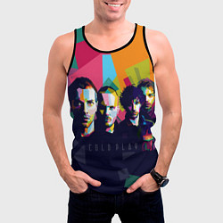 Майка-безрукавка мужская Coldplay, цвет: 3D-черный — фото 2