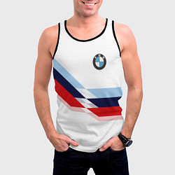 Майка-безрукавка мужская BMW БМВ WHITE, цвет: 3D-черный — фото 2