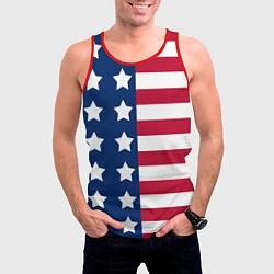 Майка-безрукавка мужская USA Flag, цвет: 3D-красный — фото 2