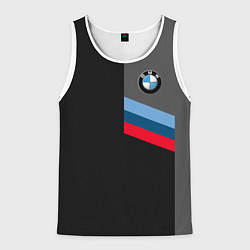 Майка-безрукавка мужская BMW БМВ, цвет: 3D-белый