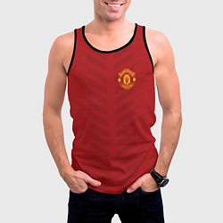 Майка-безрукавка мужская Manchester United: Red Lines, цвет: 3D-черный — фото 2