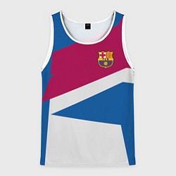 Майка-безрукавка мужская FC Barcelona: Sport Geometry, цвет: 3D-белый