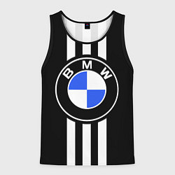 Майка-безрукавка мужская BMW: White Strips, цвет: 3D-черный