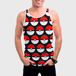 Майка-безрукавка мужская Pokeball Pattern, цвет: 3D-белый — фото 2