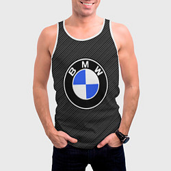 Майка-безрукавка мужская BMW CARBON БМВ КАРБОН, цвет: 3D-белый — фото 2