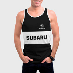 Майка-безрукавка мужская Subaru: Black Sport, цвет: 3D-белый — фото 2
