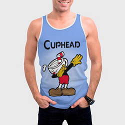 Майка-безрукавка мужская Cuphead Dab, цвет: 3D-белый — фото 2