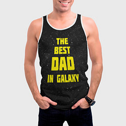 Майка-безрукавка мужская The Best Dad in Galaxy, цвет: 3D-белый — фото 2