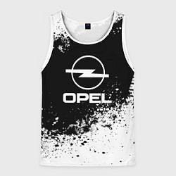 Майка-безрукавка мужская Opel: Black Spray, цвет: 3D-белый