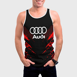 Майка-безрукавка мужская Audi: Red Anger, цвет: 3D-белый — фото 2