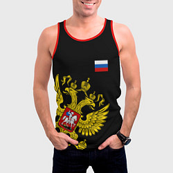Майка-безрукавка мужская Флаг и Герб России, цвет: 3D-красный — фото 2