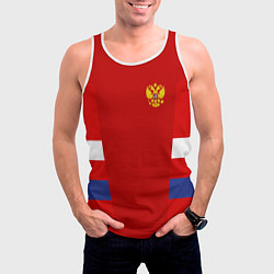 Майка-безрукавка мужская Russia: Sport Tricolor, цвет: 3D-белый — фото 2