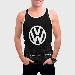 Майка-безрукавка мужская Volkswagen: Black Abstract, цвет: 3D-белый — фото 2