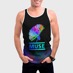 Майка-безрукавка мужская Muse: Neon Flower, цвет: 3D-белый — фото 2