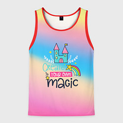 Майка-безрукавка мужская Create your own magic, цвет: 3D-красный