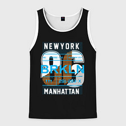 Майка-безрукавка мужская New York: Manhattan 86, цвет: 3D-белый